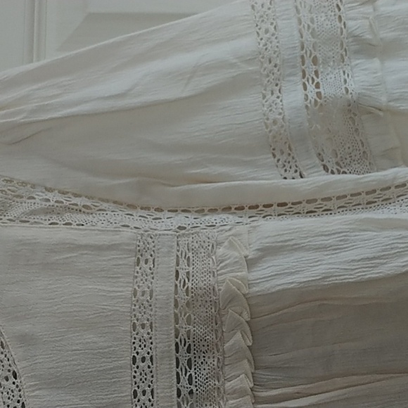 American Eagle Outfitters Bohemian Embroidered Top Blouse S - Picture 4 of 13